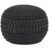 Handmade seating pouf macramé anthracite 45 × 30 cm cotton - Cushion