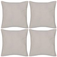 4 beige cotton pillowcases 50 × 50 cm - Pillowcase