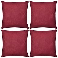 4 burgundy cushion covers cotton 80 × 80 cm - Pillowcase