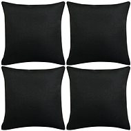 Pillowcases 4 pcs, with linen look black 40x40 cm - Pillowcase