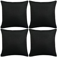 Pillowcases 4 pcs, with linen look black 50x50 cm - Pillowcase