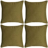 Pillowcases 4 pcs, with linen look green 50x50 cm - Pillowcase