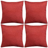 Pillowcases 4 pcs, burgundy linen 40x40 cm - Pillowcase