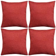 Pillowcases 4 pcs with linen look burgundy 50 × 50 cm - Pillowcase