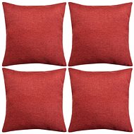 Pillowcases 4 pcs, burgundy linen 80x80 cm - Pillowcase