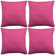 Pillowcases 4 pcs, with linen look pink 40x40 cm - Pillowcase