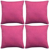 Pillowcases 4 pcs, with linen look pink 50x50 cm - Pillowcase