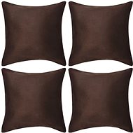 Pillowcases 4 pcs 50x50 cm polyester faux suede brown - Pillowcase
