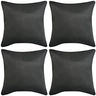 Pillowcase 4pcs 50x50cm polyester faux suede anthracite - Pillowcase