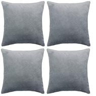 Pillowcases 4 pcs velour, 40 × 40 cm, grey - Pillowcase