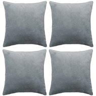 Pillowcases 4 pcs velour, 50 × 50 cm, grey - Pillowcase