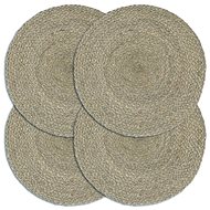 Placemats 4 pcs Grey 38cm Round Jute - Placemat