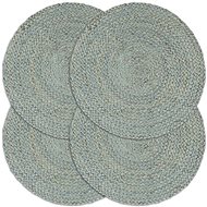 Placemats 4 pcs Olive Green 38cm Round Jute - Placemat