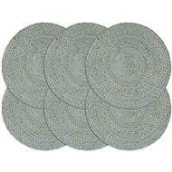 Placemats 6 pcs Olive Green 38cm Round Jute - Placemat