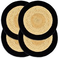 Placemats 4 pcs Natural and Black 38cm Jute and Cotton - Placemat