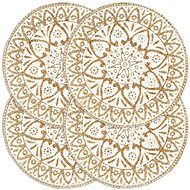 Placemats 4 pcs White 38cm Round Jute - Placemat