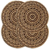 Placemats 4 pcs Dark Brown 38cm Round Jute - Placemat