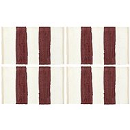 Placemats 4 pcs Chindi Stripes Burgundy and White 30 × 45cm - Placemat