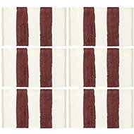 Placemats 6 pcs Chindi Stripes Burgundy and White 30 × 45cm - Placemat