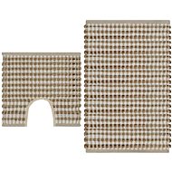 Hand woven jute bathroom rugs set natural and white - Bath Mat