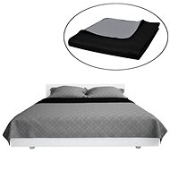 Double-sided quilted bedspread black-grey 170 × 210 cm - Bed Cover