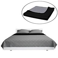 Reversible bedspread black-gray 220 × 240 cm - Bed Cover