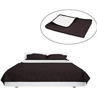 Reversible quilted bedspread 230x260 cm brown and cream - Bed Cover