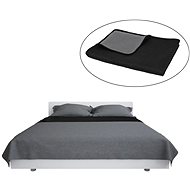 Double-sided quilted bedspread 170 × 210 cm grey-black - Bed Cover