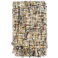 Bedspread 160 × 210 cm black-beige-white - Blanket