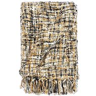 Bedspread 220 × 250 cm black-beige-white - Blanket