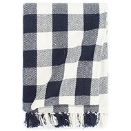 Plaid cotton bedspread 125 × 150 cm navy blue - Blanket