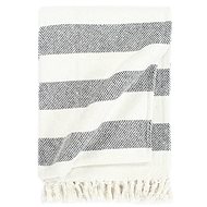 Striped cotton bedspread 220 × 250 cm anthracite - Blanket