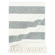Striped cotton bedspread 160 × 210 cm dark green - Blanket