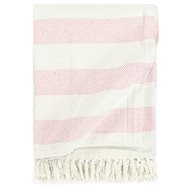 Striped cotton bedspread 220 × 250 cm old pink - Blanket
