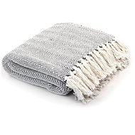 Bavlnená deka so vzorom rybej kosti 160 × 210 cm sivá - Deka