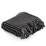 Cotton bedspread with squares 125 × 150 cm black - Blanket