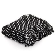 Cotton bedspread with squares 160 × 210 cm black - Blanket