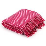 Cotton bedspread with squares 125 × 150 cm pink - Blanket