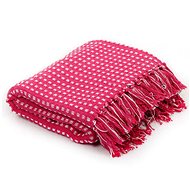 Cotton bedspread with squares 220 × 250 cm pink - Blanket