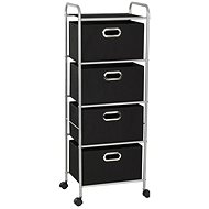 Shelf with 4 storage bins steel and non-woven fabric - Shelving Unit