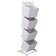 Shelf with 4 baskets white 35 × 35 × 125 cm wood - Shelving Unit