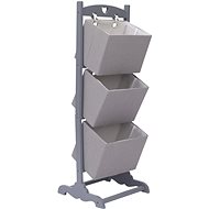 Shelf with 3 baskets dark grey 35 × 35 × 102 cm wood - Shelving Unit