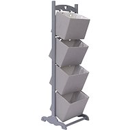 Shelf with 4 baskets dark grey 35 × 35 × 125 cm wood - Shelving Unit