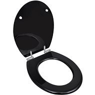 Toilet seat with slow folding function MDF plain design black - Toilet Seat
