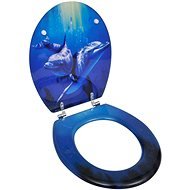 Toilet seat MDF with lid design dolphins - Toilet Seat