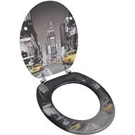 Toilet seat made of MDF with lid, printed with New York motif - Toilet Seat