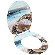 Toilet seat with lid MDF shell motif - Toilet Seat