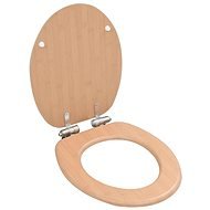 Toilet seat with slow folding function MDF bamboo motif - Toilet Seat