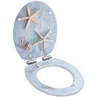 Toilet seat with slow folding function MDF starfish motif - Toilet Seat