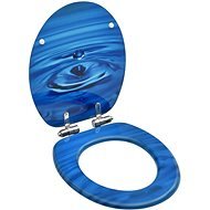 Toilet seat with slow folding function MDF blue water drop - Toilet Seat